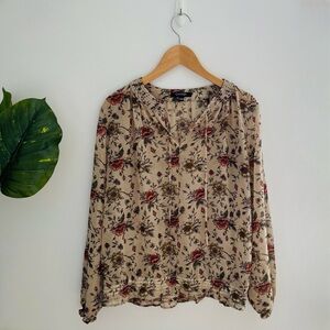 GEORGE | Floral Blouse Tan Size Medium